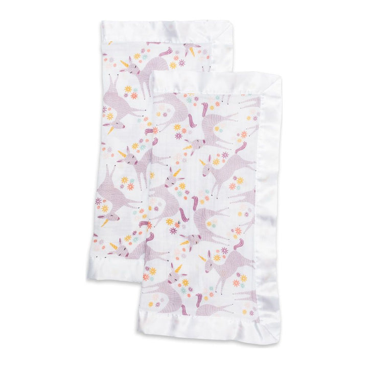 Lulujo 2-Pack Cotton Muslin Security Blankets Set - Modern Unicorn Default Title