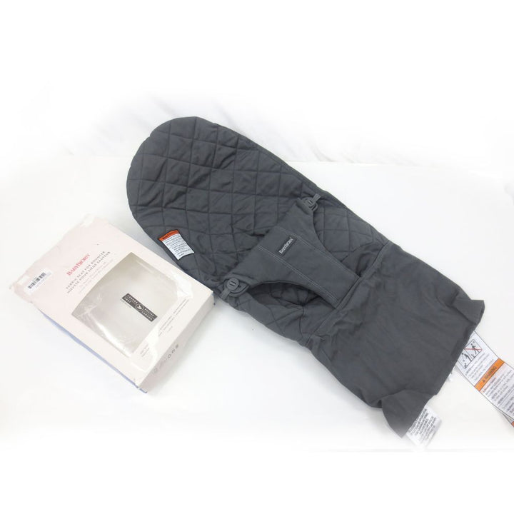 BabyBjorn Fabric Seat for Bouncer Bliss - Classic Cotton Quilt, Anthracite (88462) (Open Box)