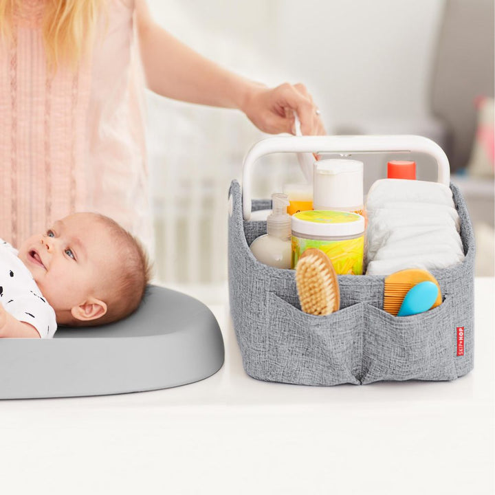 Skip Hop Nursery Style Light-Up Diaper Caddy - Heather Grey