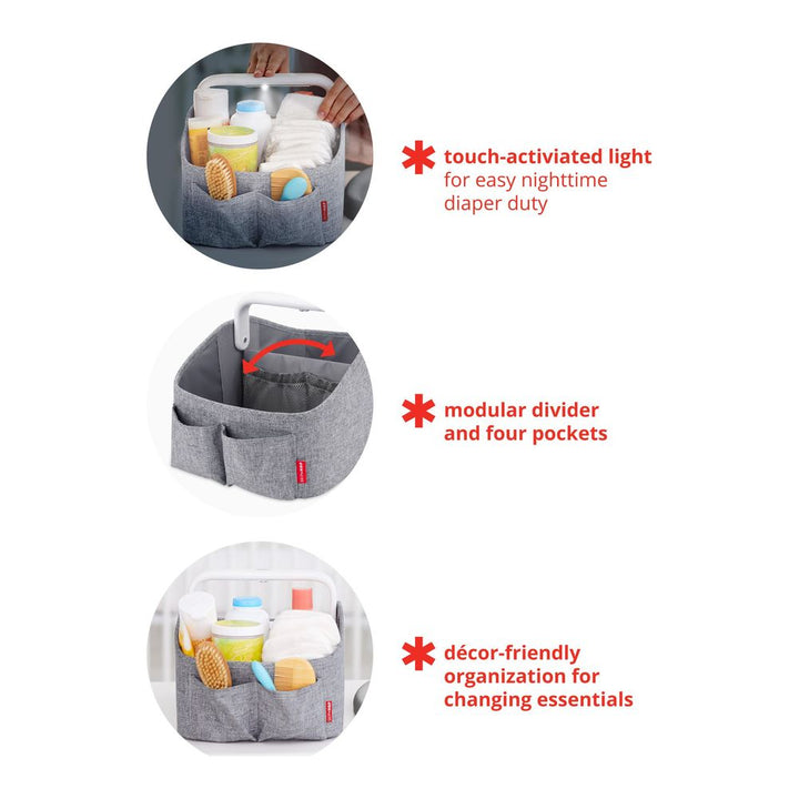 Skip Hop Nursery Style Light-Up Diaper Caddy - Heather Grey