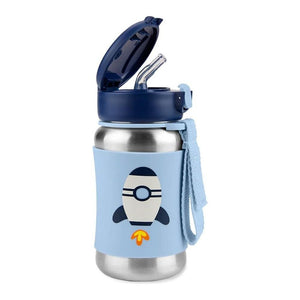 Skip Hop Spark Style Little Kid Stainless Steel Straw Bottle - Rocket Default Title