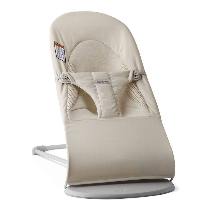 BabyBjorn Bouncer Balance in Soft Woven Fabric Light Beige on Light Grey Frame