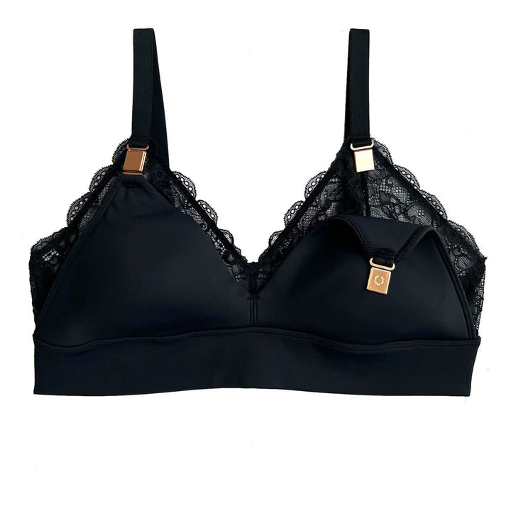 Davin & Adley Ella Maternity, Nursing & Pumping Bralette Black 1X