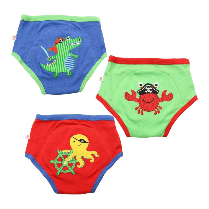 Zoocchini 3-Pack Organic Cotton Potty Training Pants Set - Pirate Pals 2T-3T