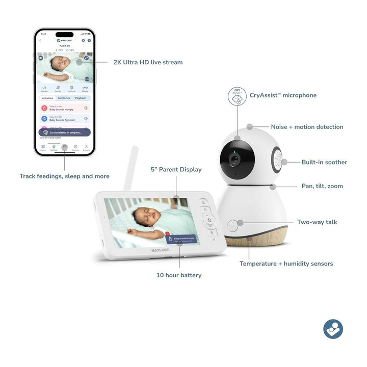 Maxi Cosi See Pro 360 Baby Monitor & Parent Unit With CryAssist Technology