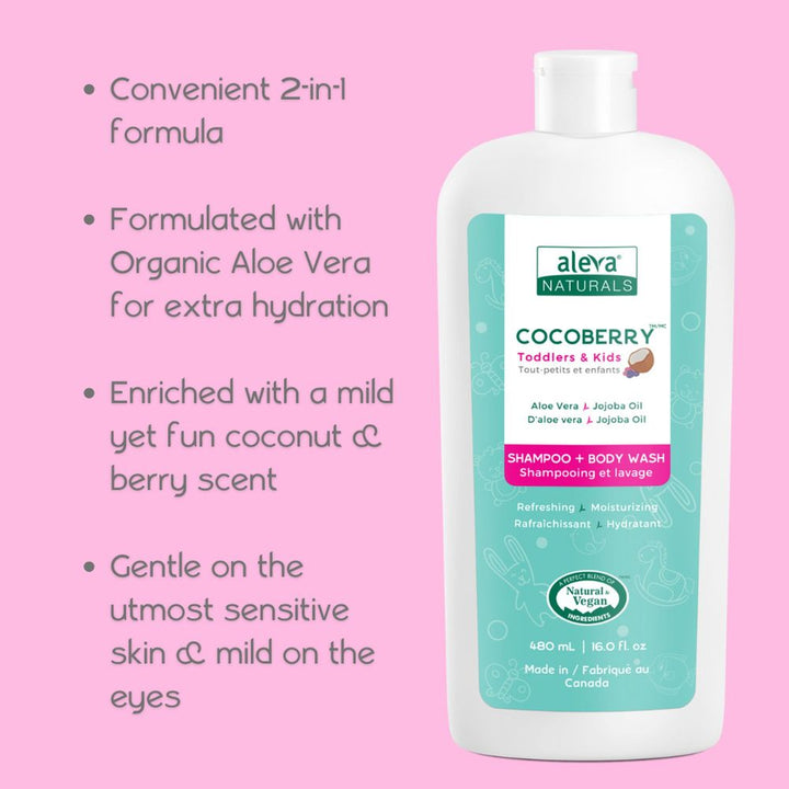 Aleva Naturals Cocoberry Toddler & Kids Shampoo & Body Wash (480 ml)