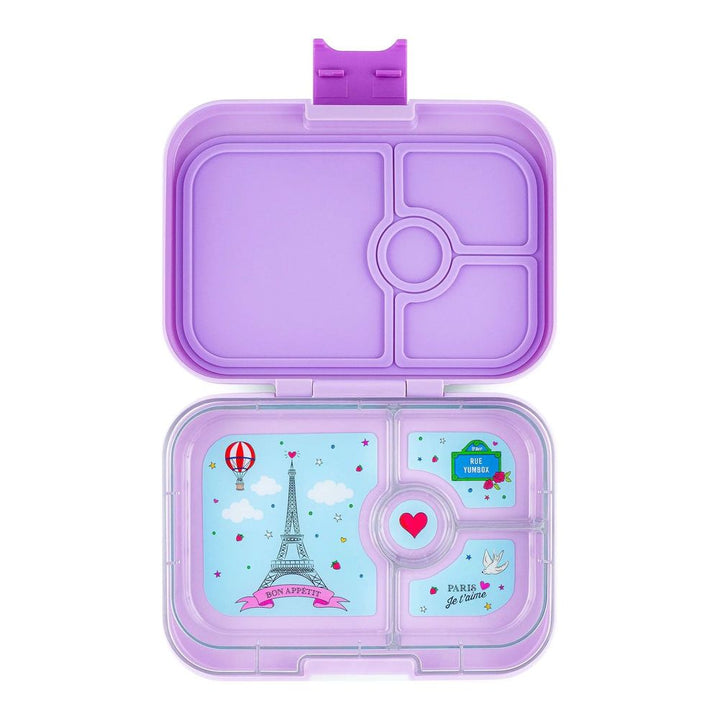 Yumbox Panino 4-Compartments Lunch Box Lulu Purple with Paris Je T'aime Tray (Discontinued)