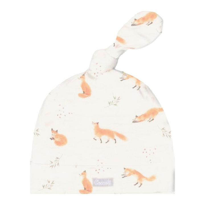 Coccoli Tencel Modal Infant Cap - As Soft As Bamboo Foxes On Cream Newborn Fall Winter 2024