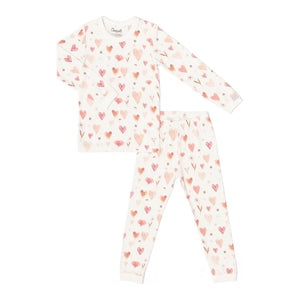 Coccoli Cotton-Modal Long Sleeve Pyjamas Hearts On Cream 2 Years (27-30 lbs) Fall Winter 2024