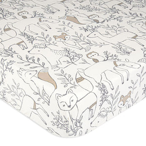 Crane Ezra Fitted Crib Sheet - Woodland Default Title