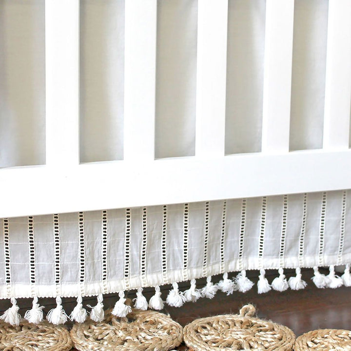 Crane Boho Crib Skirt - Off-White