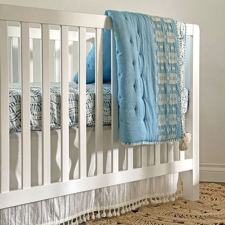 Crane Boho Crib Skirt - Off-White