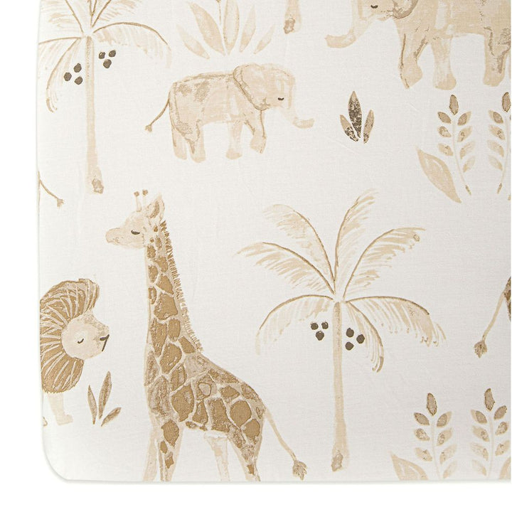 Crane Kendi Fitted Crib Sheet - Safari