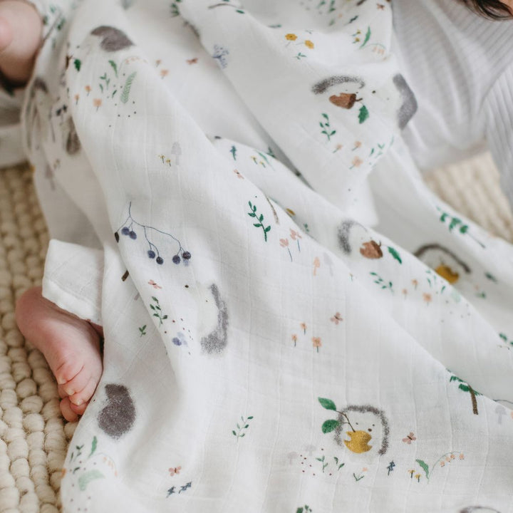 Loulou Lollipop Luxe Muslin Swaddle - Hedgehogs