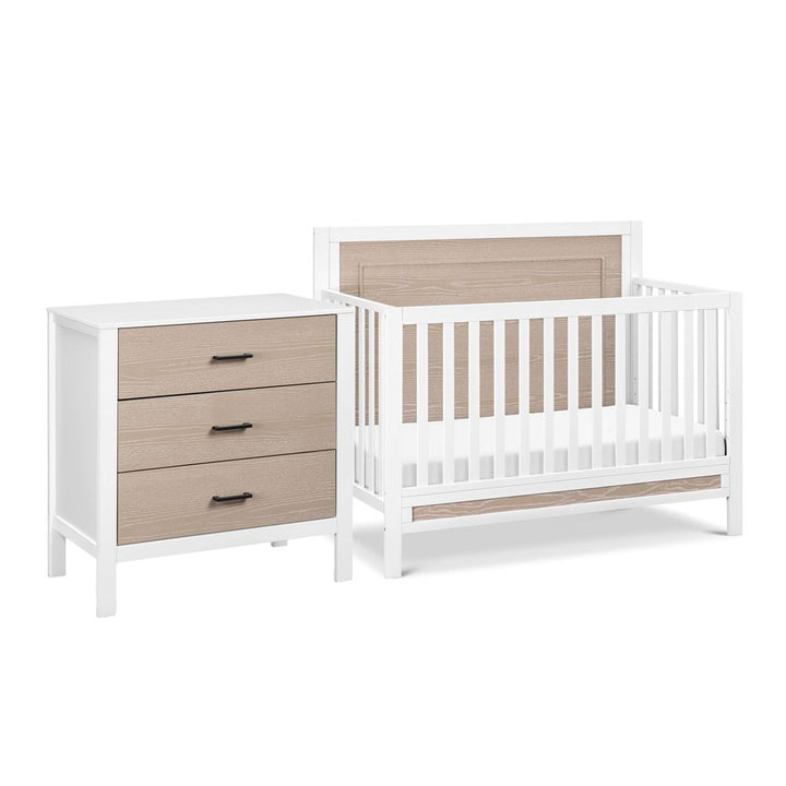 Carter's by DaVinci Radley 4-in-1 Convertible Crib and 3-Drawer Dresser Set - White/Coastwood Default Title