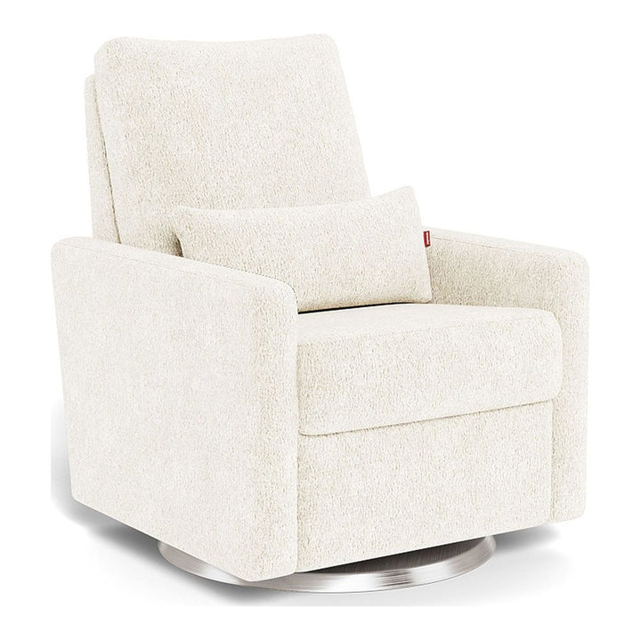 Monte Design Matera Motorized Glider Stainless Steel Swivel White Sheepskin