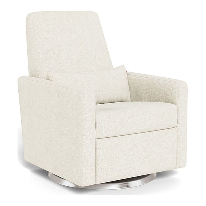 Monte Design Grano Glider Recliner Stainless Steel Swivel Ivory Boucle