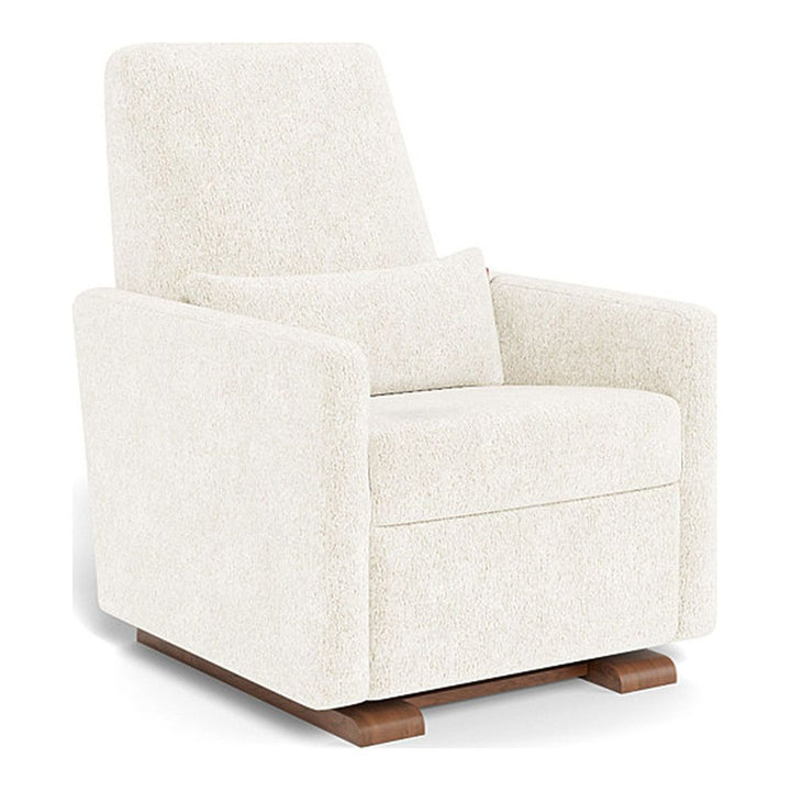 Monte Design Grano Motorized Glider Recliner Walnut White Sheepskin