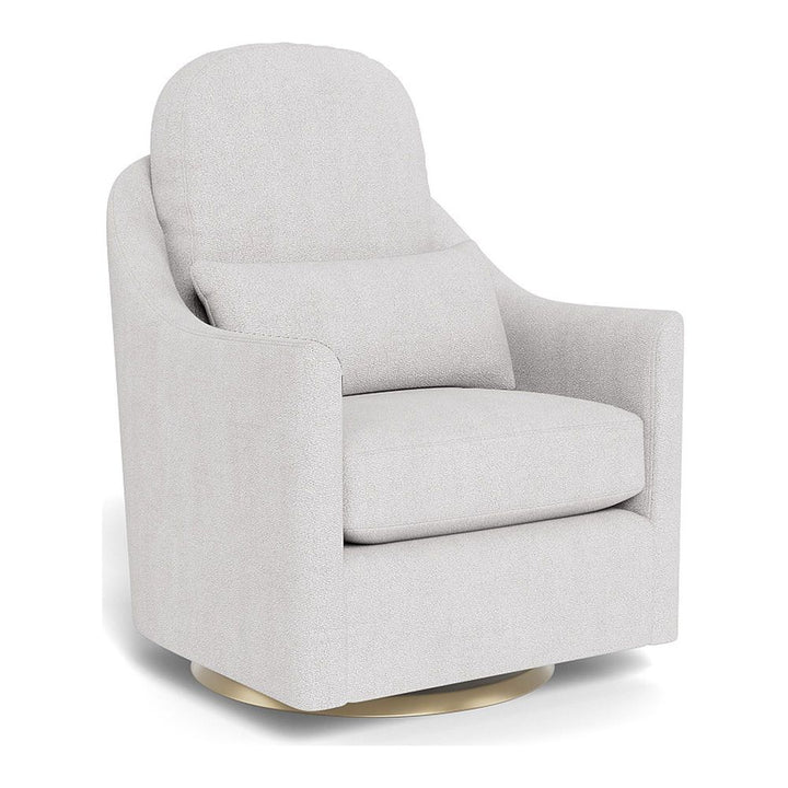 Monte Design Nessa Glider Gold Swivel Dove Grey Boucle