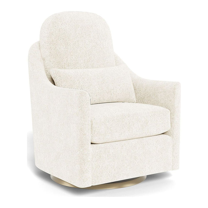 Monte Design Nessa Glider Gold Swivel White Sheepskin