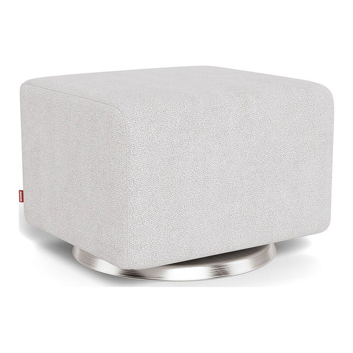 Monte Design Gliding Ottoman Stainless Steel Swivel Dove Grey Boucle