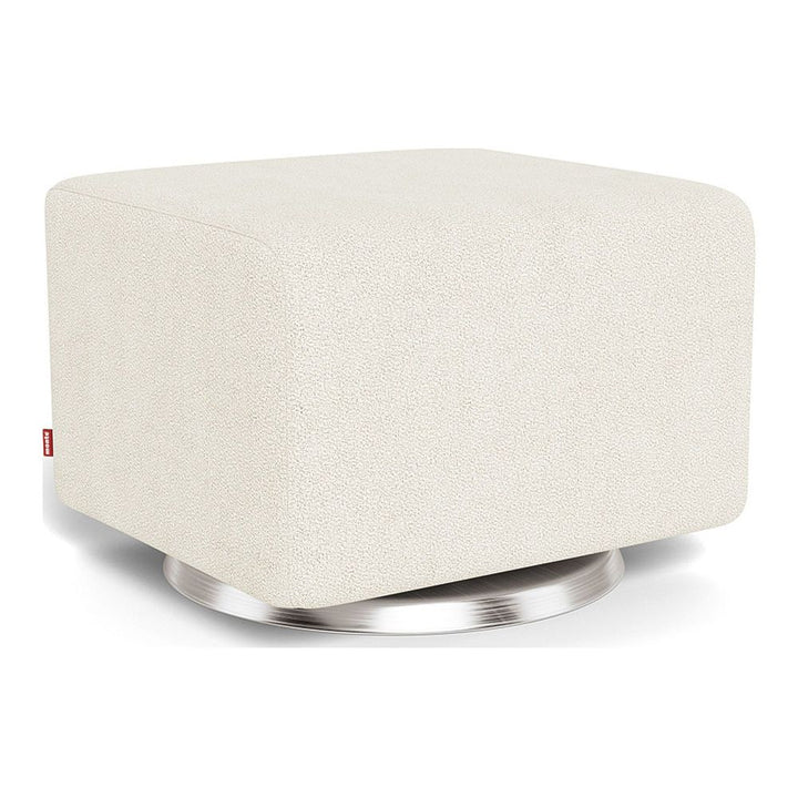 Monte Design Gliding Ottoman Stainless Steel Swivel Ivory Boucle