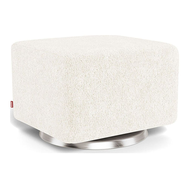 Monte Design Gliding Ottoman Stainless Steel Swivel White Sheepskin