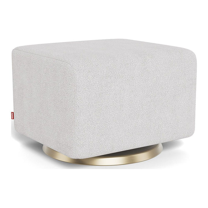 Monte Design Gliding Ottoman Gold Swivel Dove Grey Boucle