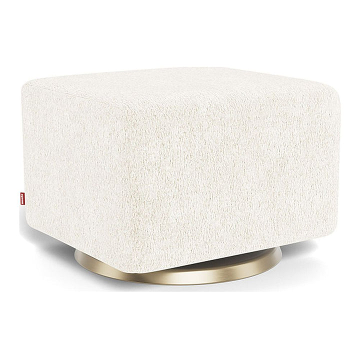 Monte Design Gliding Ottoman Gold Swivel White Sheepskin