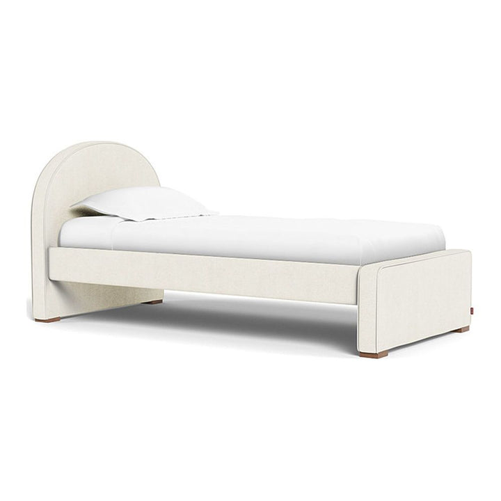 Monte Design Luna Twin Bed Walnut Ivory Boucle Low (17 inch)