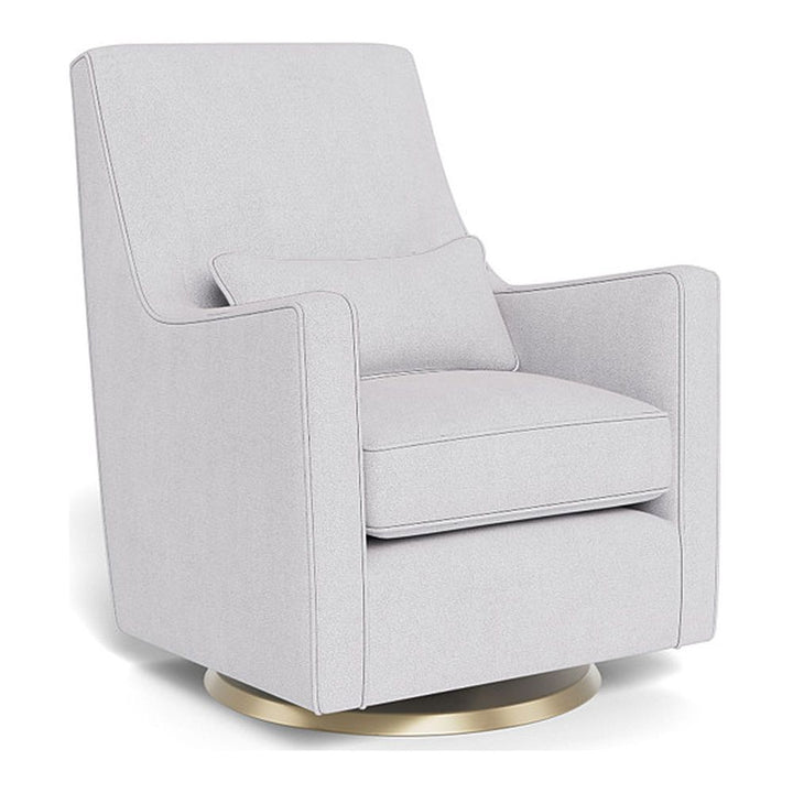 Monte Design Luca Glider Gold Swivel Dove Grey Boucle