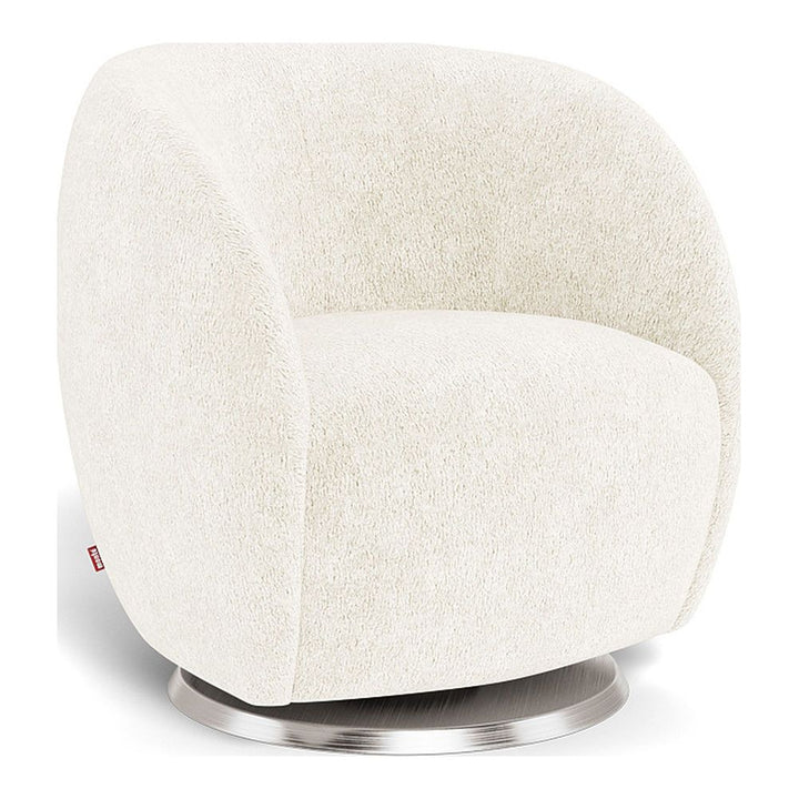 Monte Design Gem Glider Stainless Steel Swivel White Sheepskin