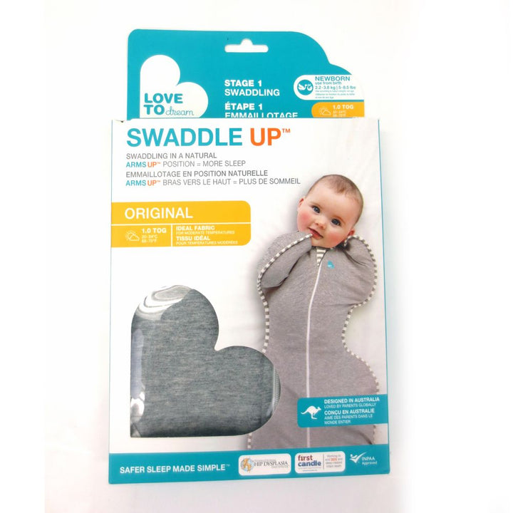 Love To Dream Swaddle UP Original 1.0 TOG - Grey (Newborn 5-8.5 lbs) (89930) (Open Box)