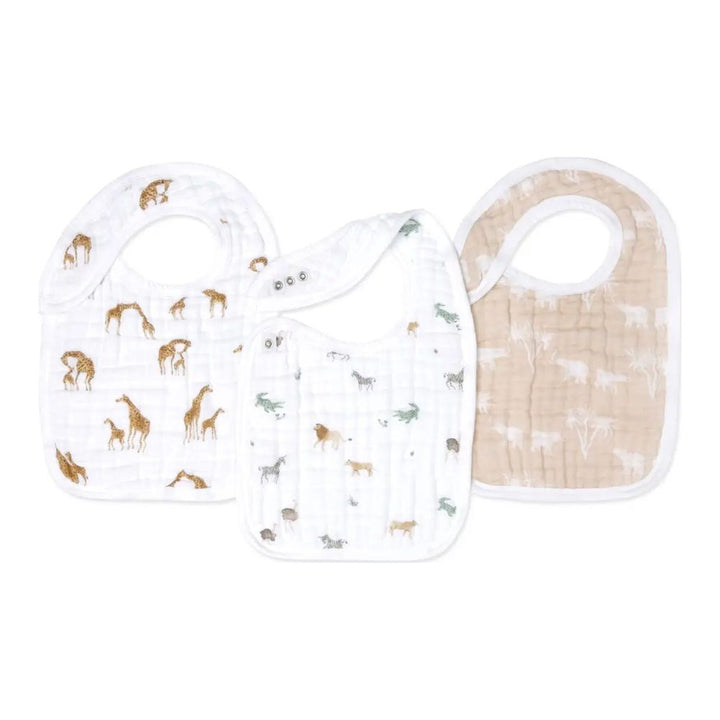 Aden + Anais Classic 3-Pack Snap Bibs - Safari Dreams Default Title