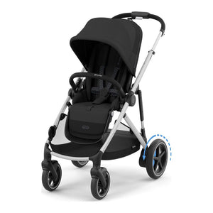 Cybex e-Gazelle S Stroller Moon Black Seat with Silver Frame