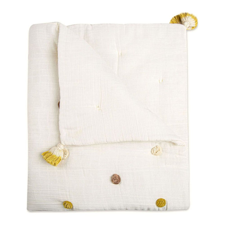 Crane Baby Pom Pom Quilted Blanket - Kendi Default Title