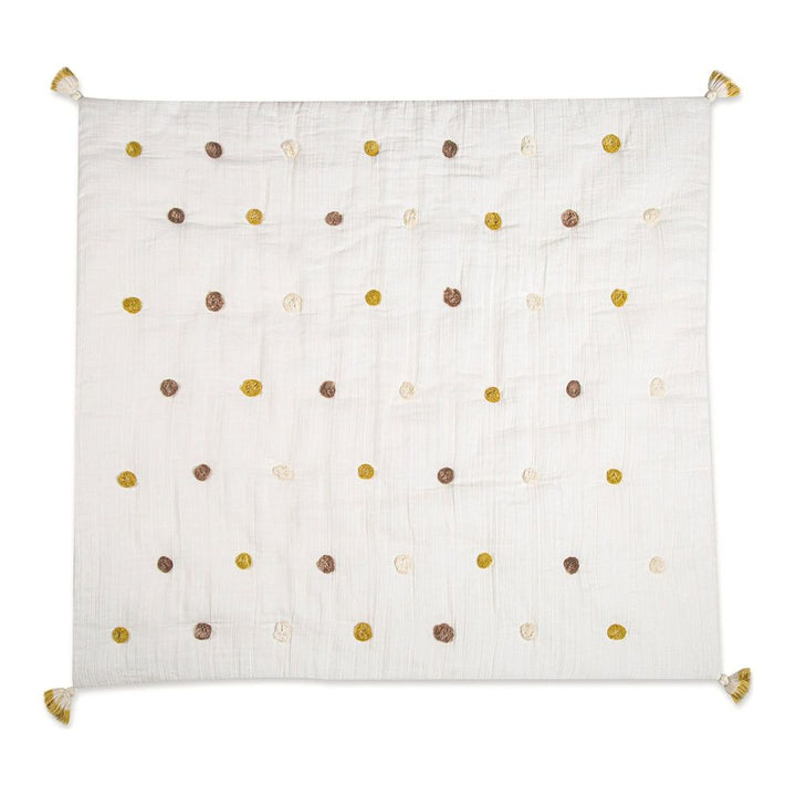 Crane Baby Pom Pom Quilted Blanket - Kendi