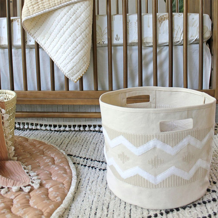 Crane Baby Kendi Storage Bin - Neutral Chevron