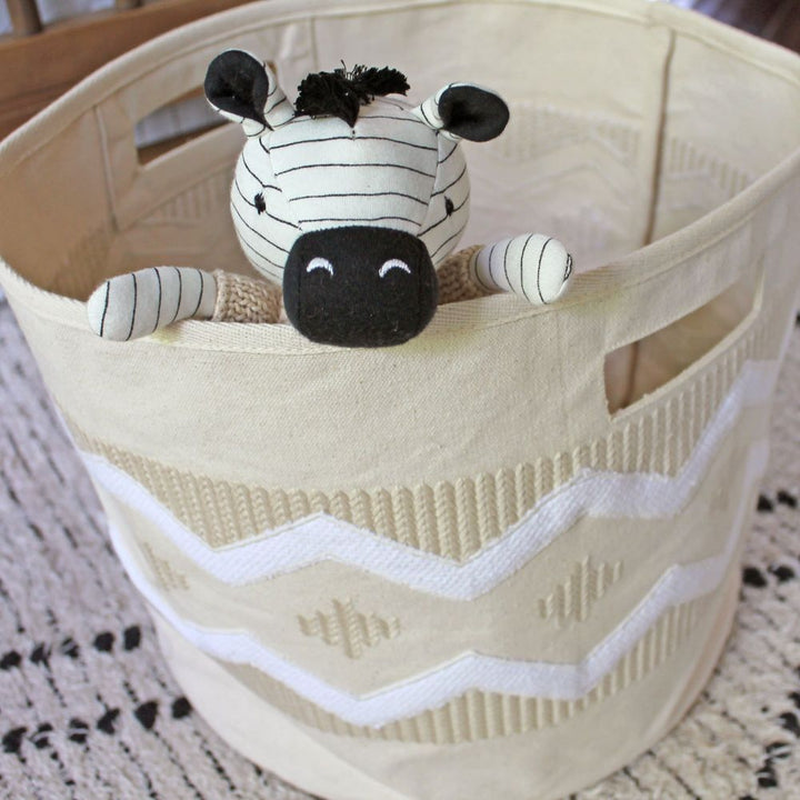 Crane Baby Kendi Storage Bin - Neutral Chevron