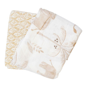 Crane Baby 2-Piece Swaddle Wraps Set - Safari Default Title