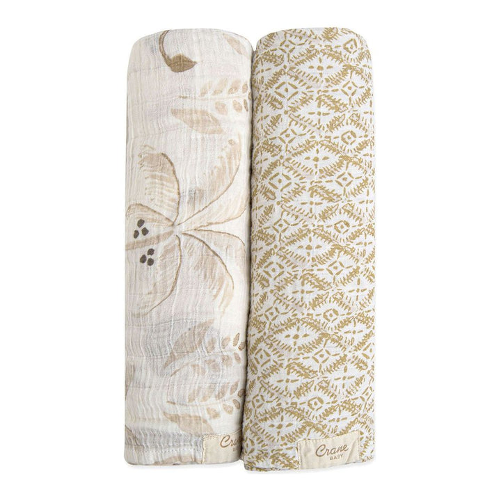 Crane Baby 2-Piece Swaddle Wraps Set - Safari