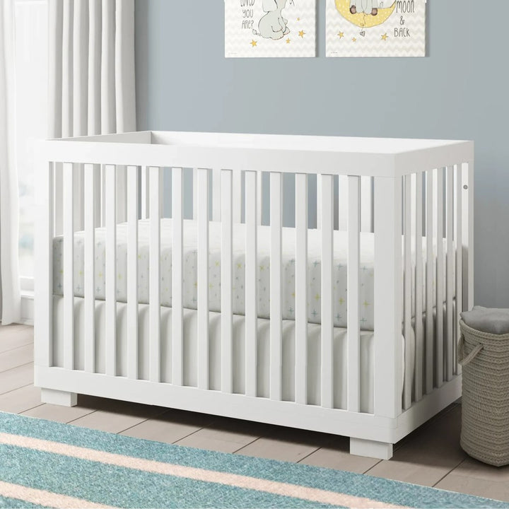 Dear-Born Baby Chelsea 4-in-1 Convertible Crib and Mattress Bundle - White