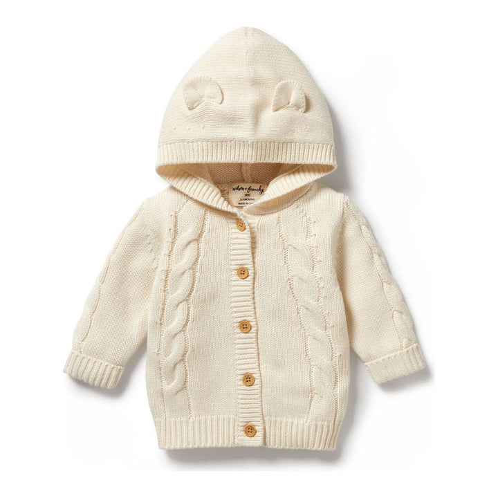 Wilson+Frenchy Knitted Cable Jacket Ecru 3-6 Months