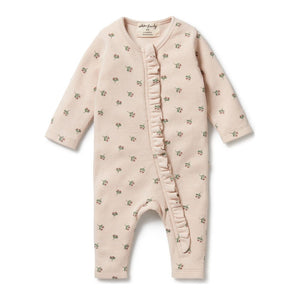 Wilson+Frenchy Organic Waffle Ruffle Zipsuit Emily Floral 3-6 Months