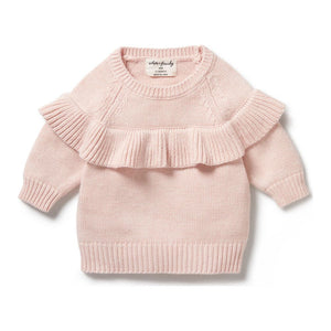 Wilson+Frenchy Knitted Ruffle Sweater Pink 0-3 Months