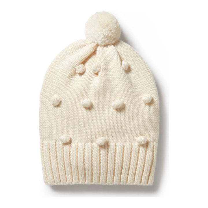 Wilson+Frenchy Knitted Hat Ecru 0-3 Months