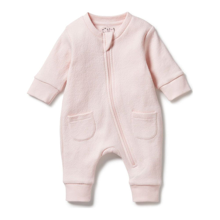 Wilson+Frenchy Organic Quilted Growsuit Pink 0-3 Months