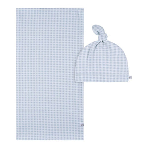 Just Born 2-Piece Swaddle Blanket and Hat Set Blue