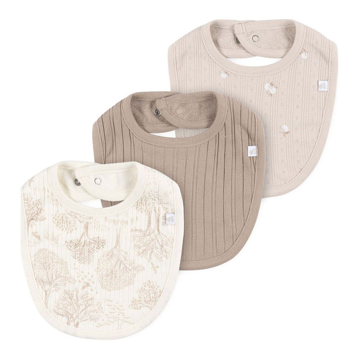 Just Born 3-Pack Baby Bibs Tan