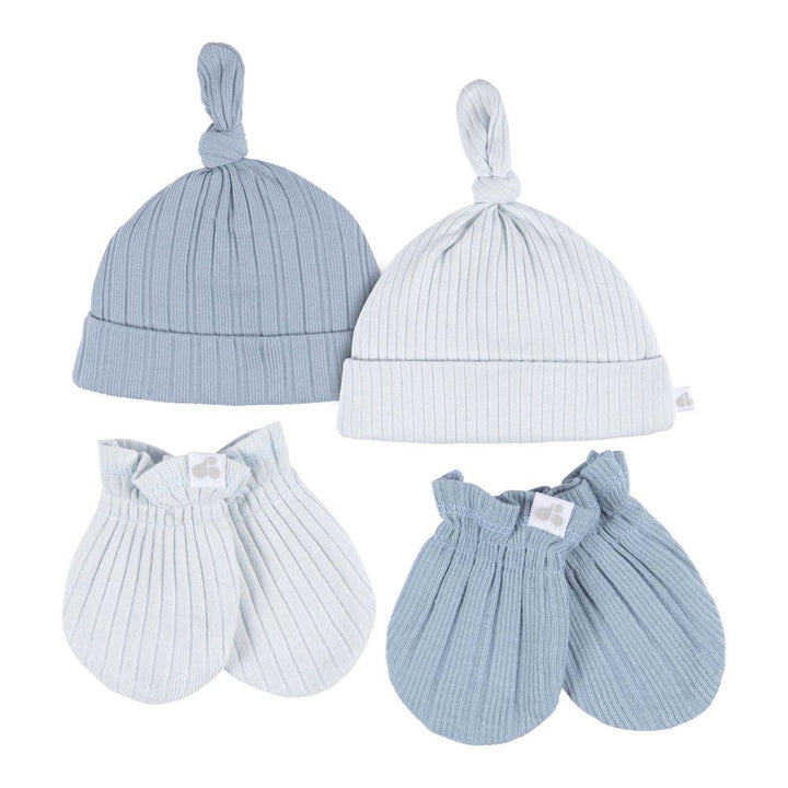 Just Born 4-Piece Hat and Mittens Set Blue